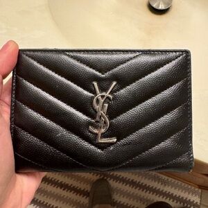 Saint Laurent Monogram Zipped Two Part Wallet
